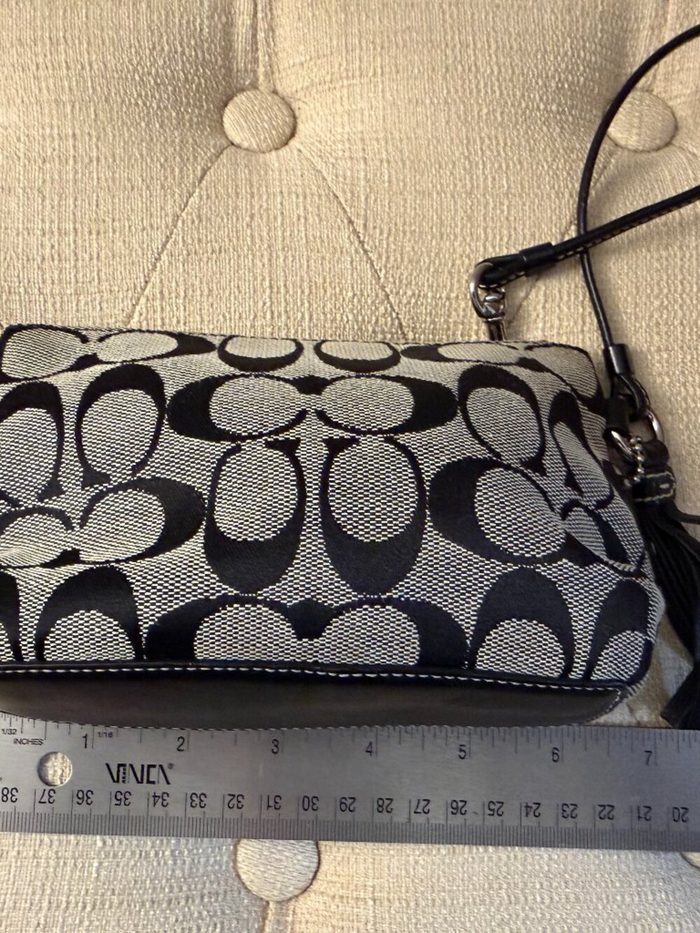 Coach Vintage Logo Black Wristlet